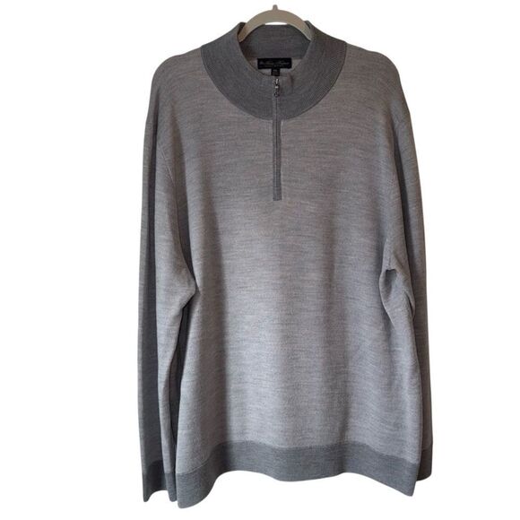 TWO BROOKS BROTHERS WASHABLE MARINO WOOL QUARTER ZIP Size XXL - Picture 7 of 11